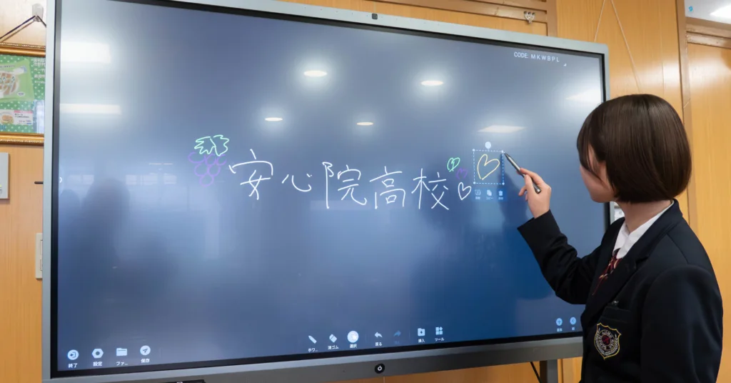 安心院高校が電子黒板を導入