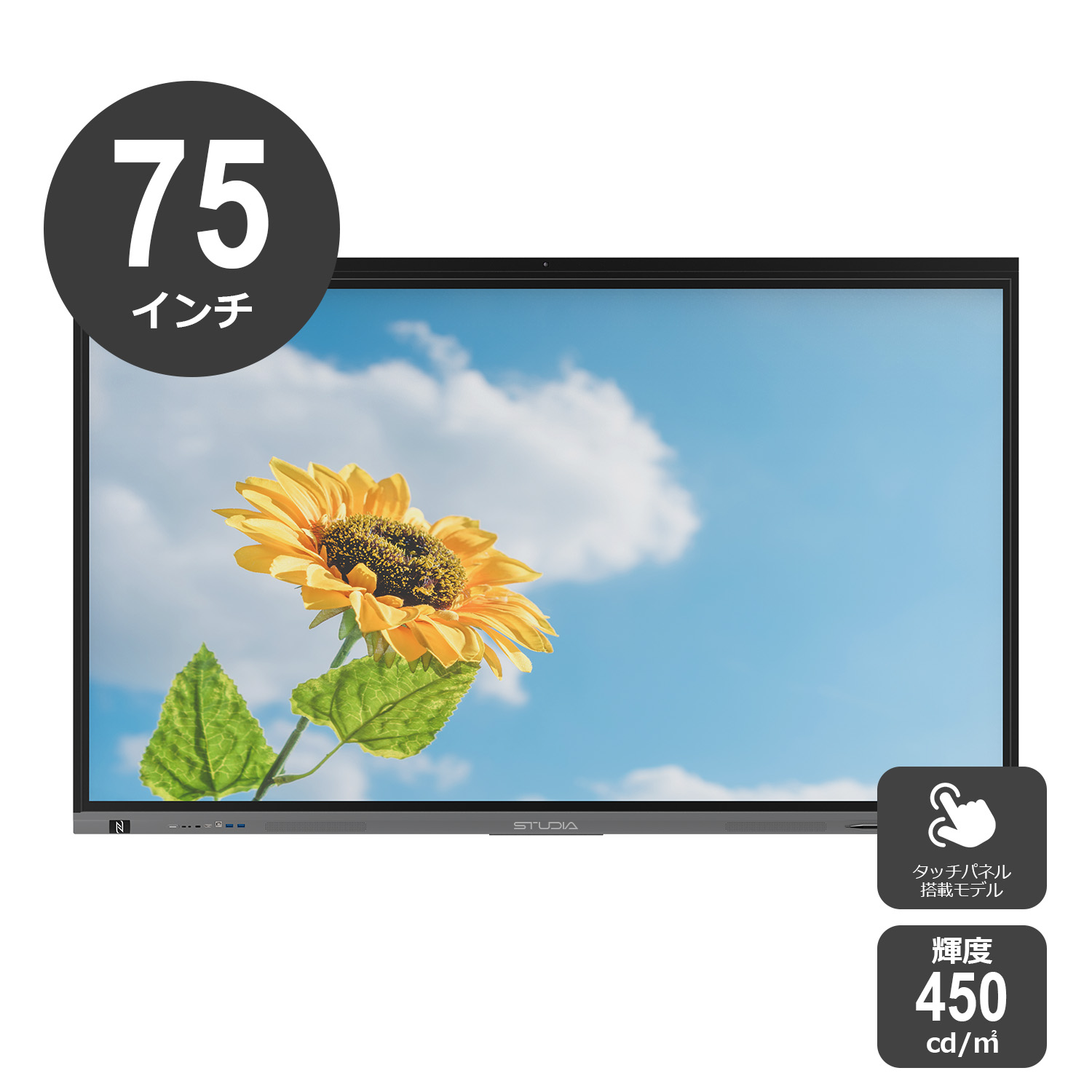 75インチ電子黒板STUDIA写真
